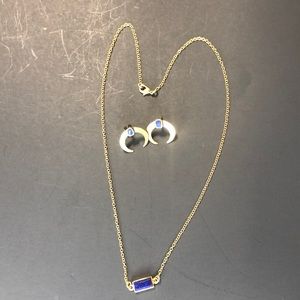 Karen London Necklace, earrings, 3 rings lapis